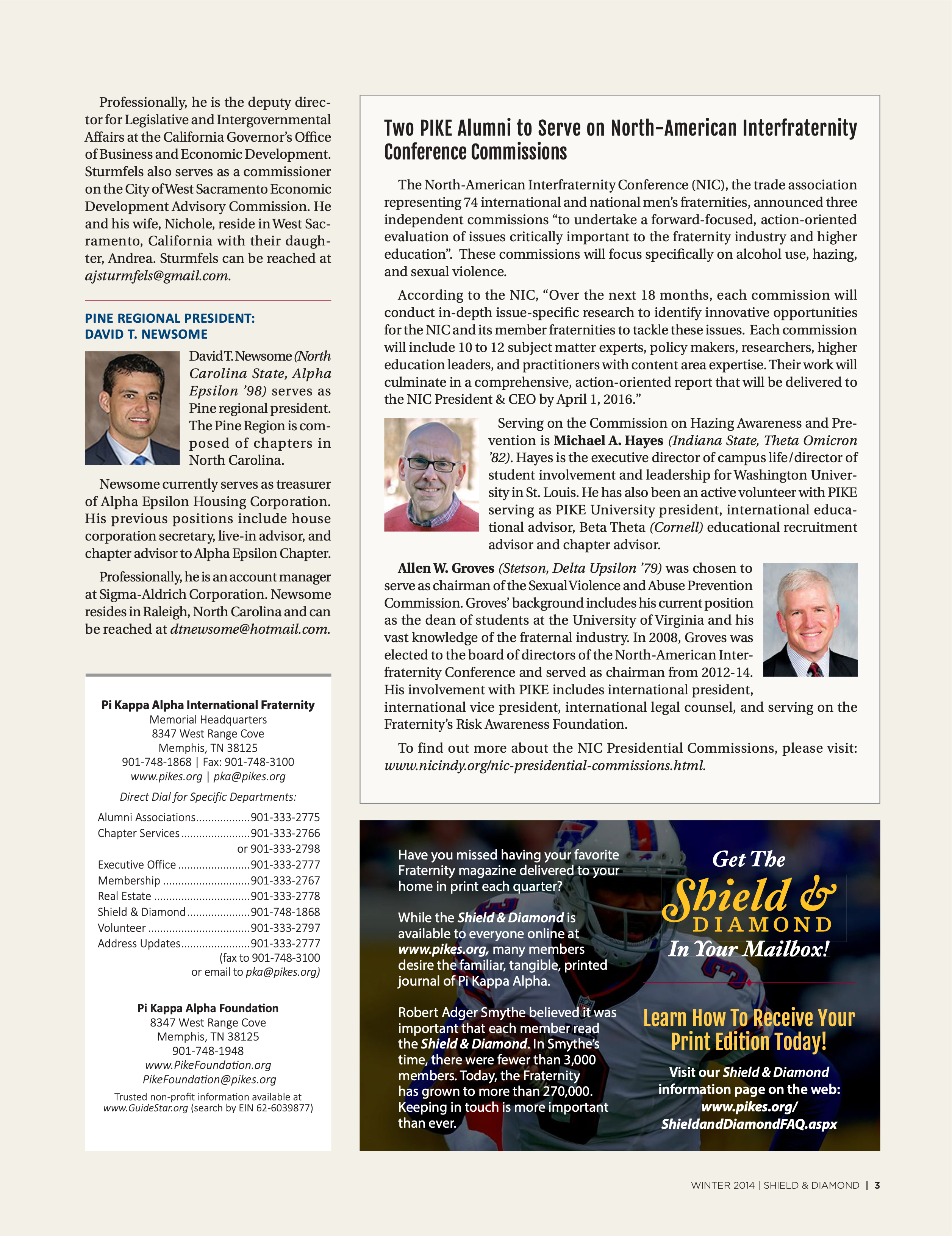 Get the Shield & Diamond in Your Mailbox!